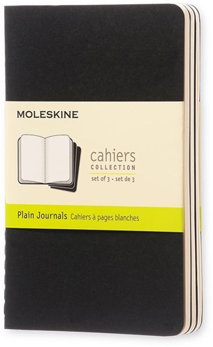 Schrift Moleskine 90x140mm blanco 240 pagina's 70gr zwart set à 3 stuks