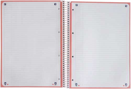 Notitieboek Oxford Touch Europeanbook A4+ 4-gaats lijn 160 pagina's pastel roze-2