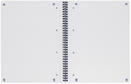 Collegeblok Oxford A4+ ruit 5x5mm 4-gaats 180 pagina's 80gr zwart-2