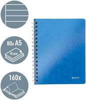 Notitieboek Leitz WOW A5 spiraal PP lijn blauw-4