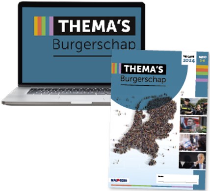 Thema's Burgerschap combi leerwerkboek+studentlicentie 24 mnd niveau 3-4 24-25