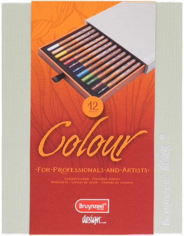 Kleurpotlood Bruynzeel Design met luxe bewaardoos set à 12 kleuren