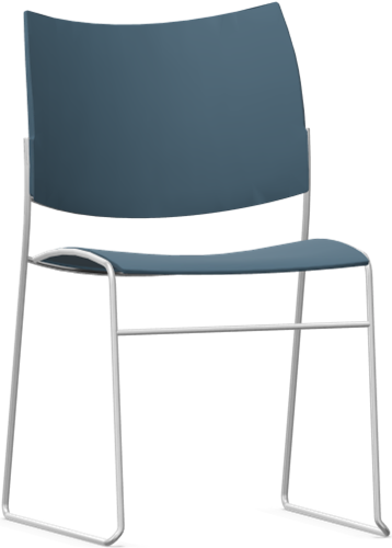 Bijzetstoel model Curvy zonder armleggers - Steel blue C34