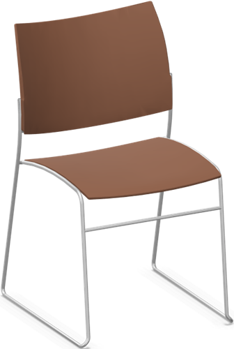 Bijzetstoel model Curvy zonder armleggers - Almond brown C32