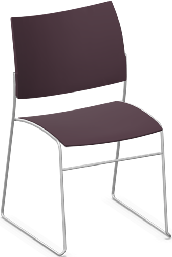 Bijzetstoel model Curvy zonder armleggers - Aubergine C27