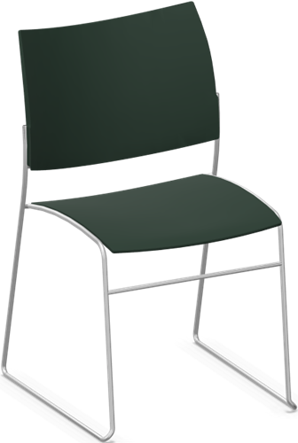 Bijzetstoel model Curvy zonder armleggers - Basil green C29