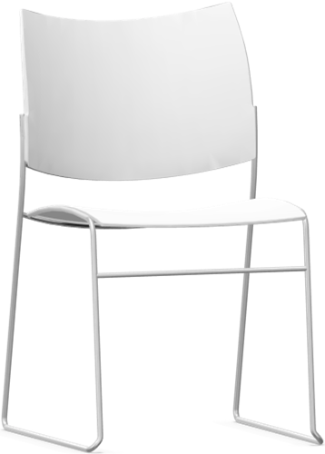Bijzetstoel model Curvy zonder armleggers - Clear white C22