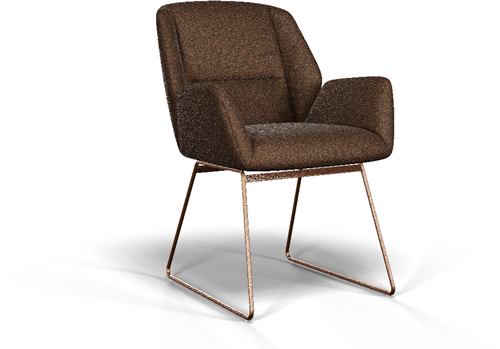 Vergaderstoel Bobby open slide - Koper - Rose