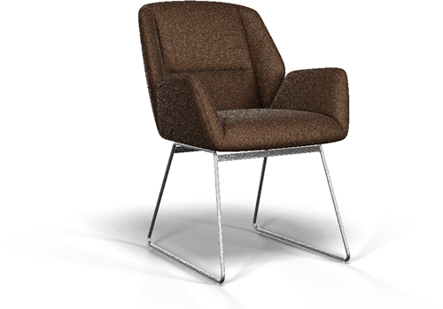Vergaderstoel Bobby open slide - Koper - Steel
