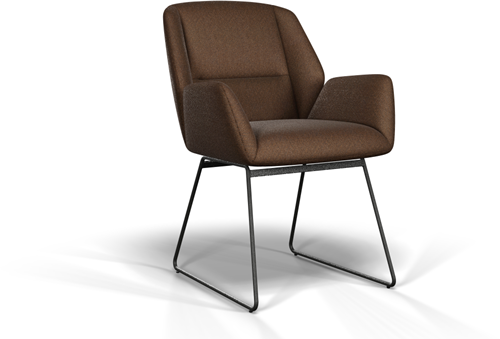 Vergaderstoel Bobby open slide - Koper - Zwart