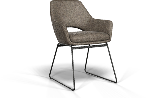 Vergaderstoel Bobby open slide - Maroon - Zwart