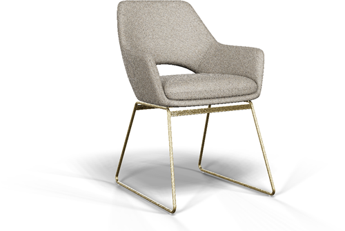 Vergaderstoel Bobby open slide - Sand - Goud