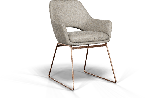 Vergaderstoel Bobby open slide - Sand - Rose