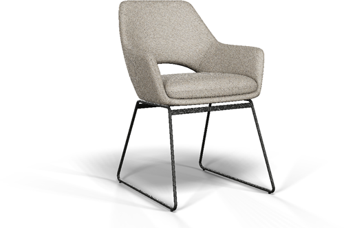 Vergaderstoel Bobby open slide - Sand - Zwart