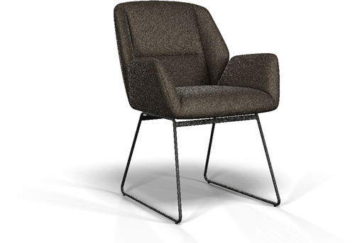 Vergaderstoel Bobby open slide - Antraciet - Zwart